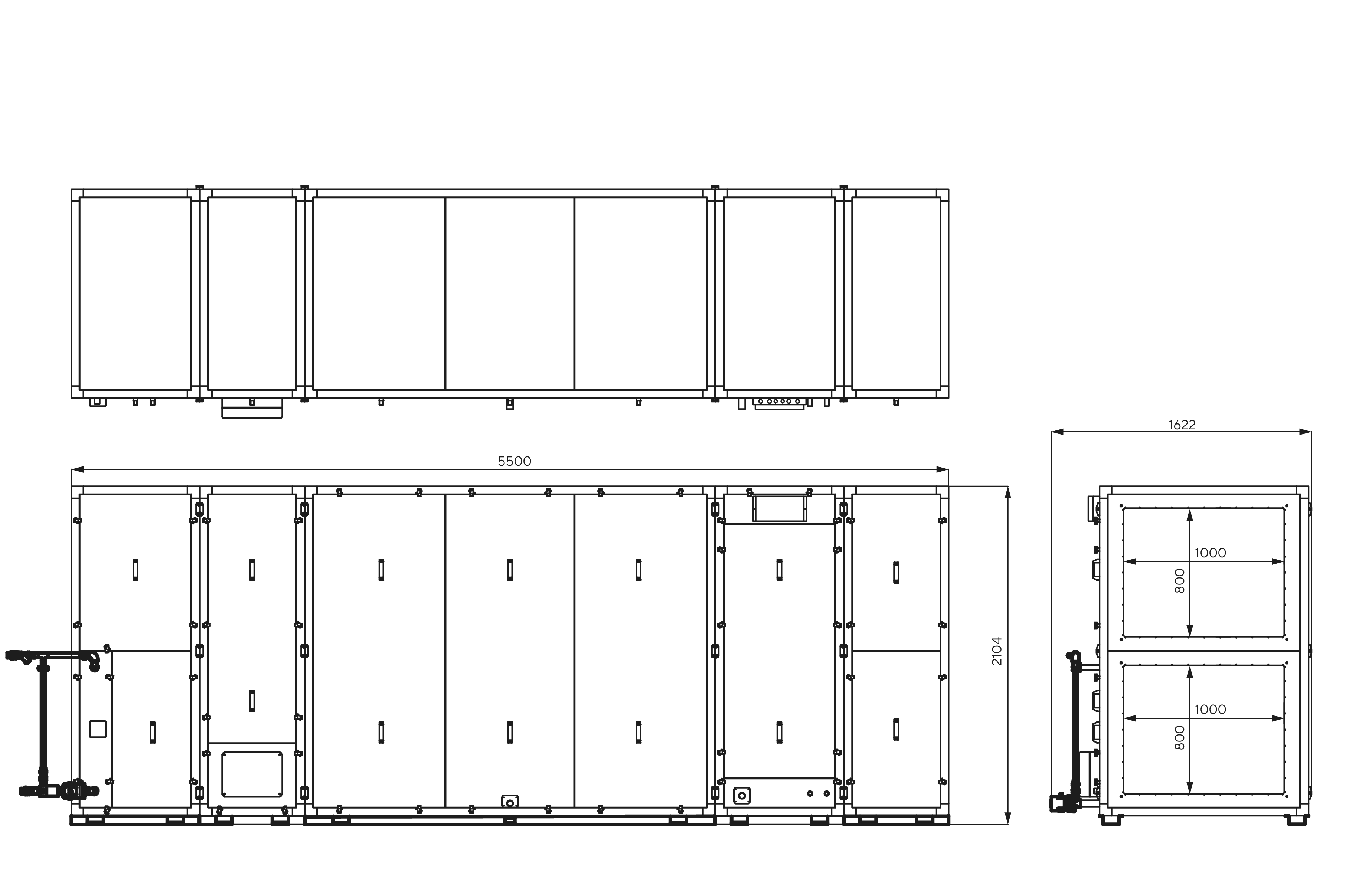 Габаритные размеры — Hydra X 10000 W2R. Размеры в миллиметрах.