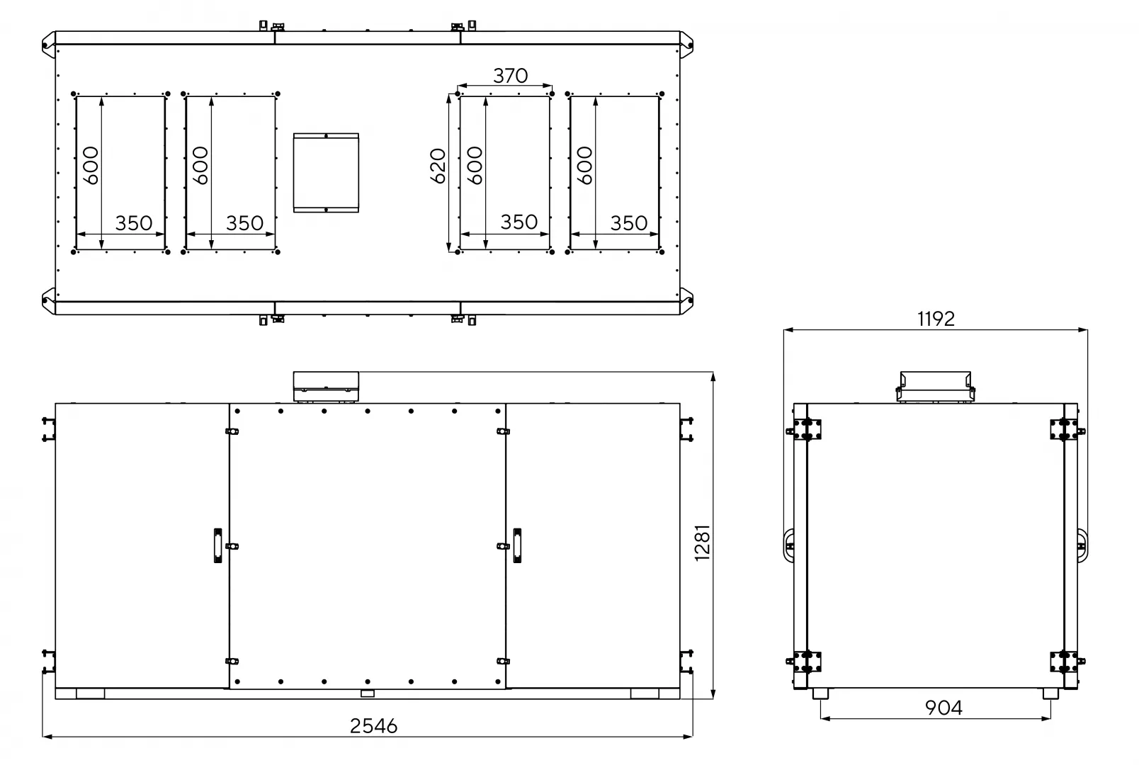 Габаритные размеры — Zenit Heco V 3000 15E. Размеры в миллиметрах.